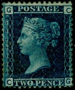 SG45, 2d blue plate 12, LH MINT. Cat £3000. CG