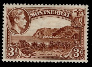 MONTSERRAT GVI SG106, 3d brown, M MINT. Cat £12. PERF 13