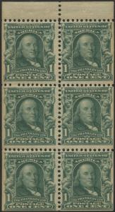 #300b VF+ OG NH BOOKLET PANE CV $1,150 HV8939