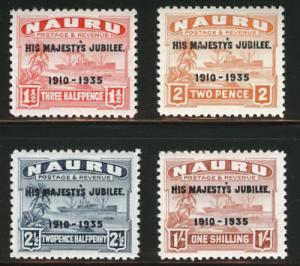 NAURU Scott 31-4 MH* 1935 Jubilee stamp set