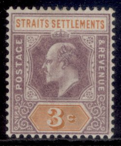 MALAYSIA - Straits Settlements EDVII SG111, 3c dull purple & orange, M MINT.