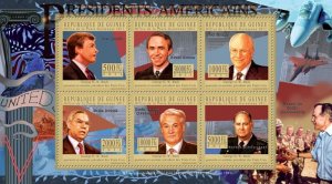 GUINEA - 2011 - US Presidents, G W H Bush - Perf 6v Sheet - Mint Never Hinged