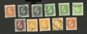 NEW ZEALAND - 11 USED STAMPS - 1915/1919.