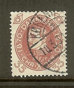 Denmark, Scott #218, 35o King Christian X, Used