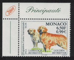 Monaco Golden Labrador Golden Retriever Dogs Corner 2000 MNH SG#2443