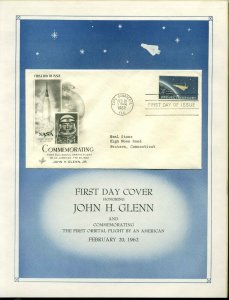 US FDC #1193 Artcraft Cachet Glued on 8 1/2 x 11 Sheet Cape Canaveral, FL