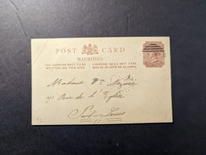 1891 Mauritius Postcard Cover to Port Louis