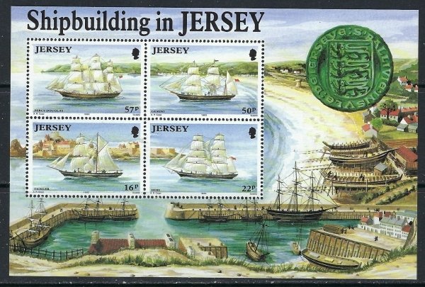 Jersey 599a MNH 1992 Ships; light wrinkle at bottom (ak3837)