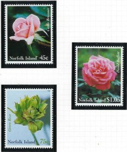 Norfolk Is 683-85 MNH 1999 Roses (ak3522)