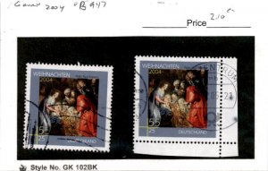 Germany, Postage Stamp, #B947 (2 Ea) Used, 2004 Christmas (AC)