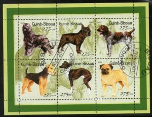 Guine Bissau 2001 Breeds of Dogs Pet Animal M/s Sheetlet Cancelled