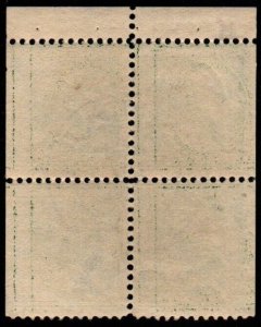 U.S. #374a VF Used Top Booklet Block/4 w/ Tab; Dead Post Office