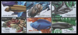 2018 Cuba 6370-6375 Marine fauna  6,90 €