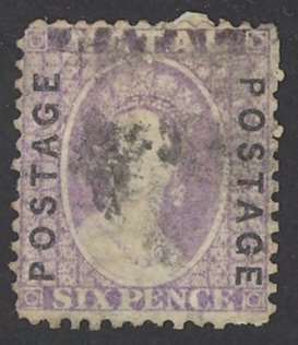 Natal Sc# 40 Used 1873 6p Queen Victoria