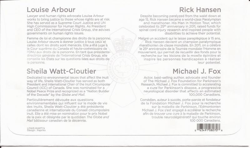 2012 Canada FDC Sc 2549 - Difference Makers  - SSheet