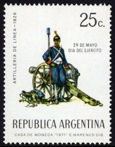 Argentina 958, MNH. Army Day. Artilleryman, 1971