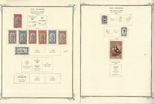 San Marino Stamp Collection on 24 Scott Specialty Pages, BOB 1897-1969, JFZ