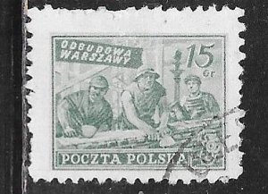 Poland 497: 15z Workers, Sigismund's Column in the Background, used, F-VF