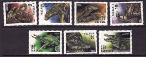 Tanzania-Sc#1128-34-unused NH set-Reptiles-1993-