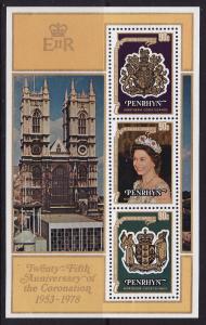 Penrhyn Island #104d s/s F-VF Mint NH ** Coronation