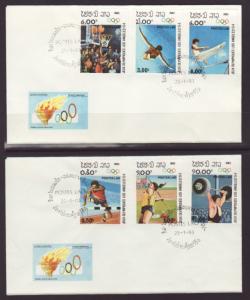 Laos 429-434 Olympics 1983 S/2 U/A FDC