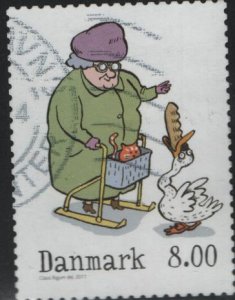 DENMARK  1569 F/VF USED PEOPLE IN WINTER