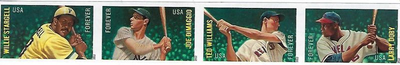 Imperforate Modern Stamps Catalog # 4694 97c Strip of 4 Baseball All-Stars