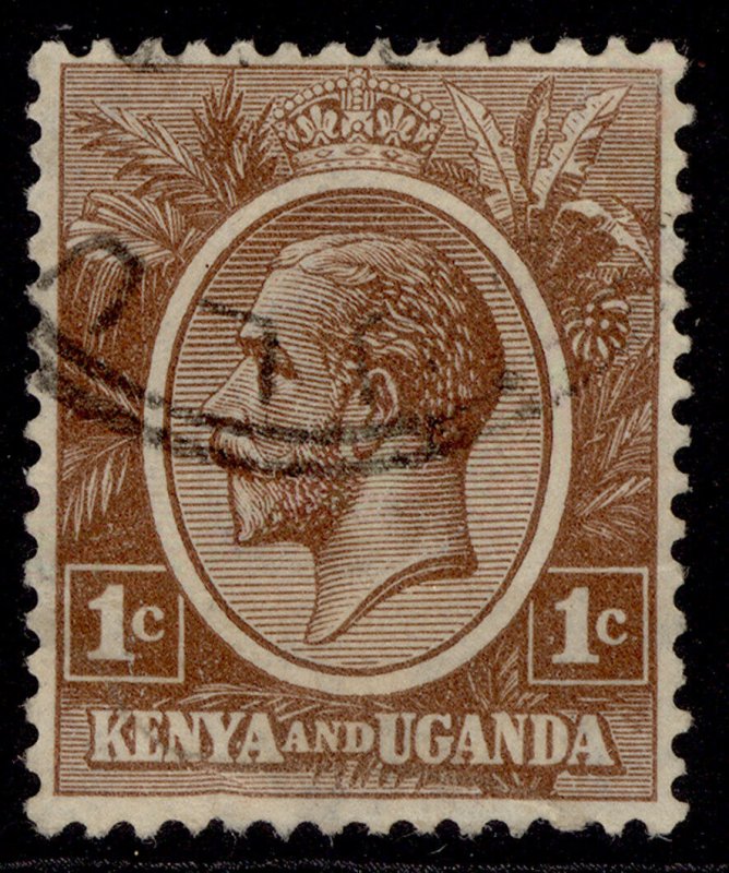 KENYA and UGANDA GV SG76, 1c pale brown, FINE USED.