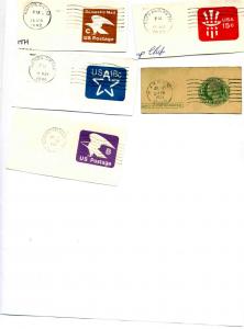 US cut postal stationary with complete cancel 15 total