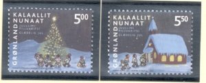 Greenland Sc 420-421 2003 Christmas stamp set  mint NH
