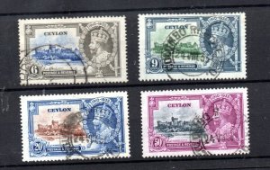 Ceylon KGV 1937 Silver Jubilee Fine Used SG379-382 WS37076