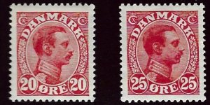 Denmark SC#106 & 108 Mint F-VF....Worth a Close Look!