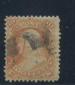 1868 US Stamp #100 30c Used Average Catalogue Value $900 Certified