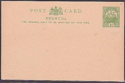 BERMUDA Ship Type ½d postcard fine unused..................................35360