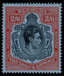 BERMUDA GVI SG117b, 2s 6d black & red/pale-blue, NH MINT. Cat £20.