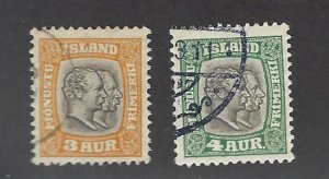 Iceland  SC O31-O32 Used F-VF SCV$18.00...A fascinating spot!