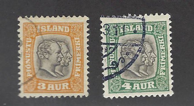 Iceland  SC O31-O32 Used F-VF SCV$18.00...A fascinating spot!