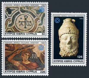 Cyprus 581-583,MNH.Michel 568-570. Cultural Heritage 1982,Mosaic,Head.