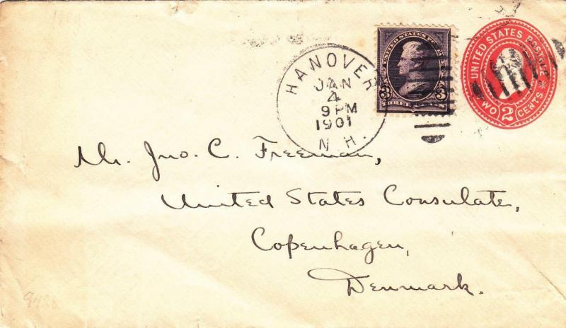 1901, Hanover, NH to US Consulate, Denmark, See Remark (2145)