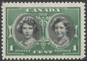 Canada SC#246 1¢ Princesses Elizabeth and Margaret (1939) MNH