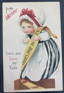 Mint USA Picture Postcard Womens Suffrage Voting To My Valentine Love My Vote