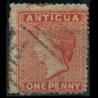 ANTIGUA 1867 - Scott# 3 Queen 1p Used shift