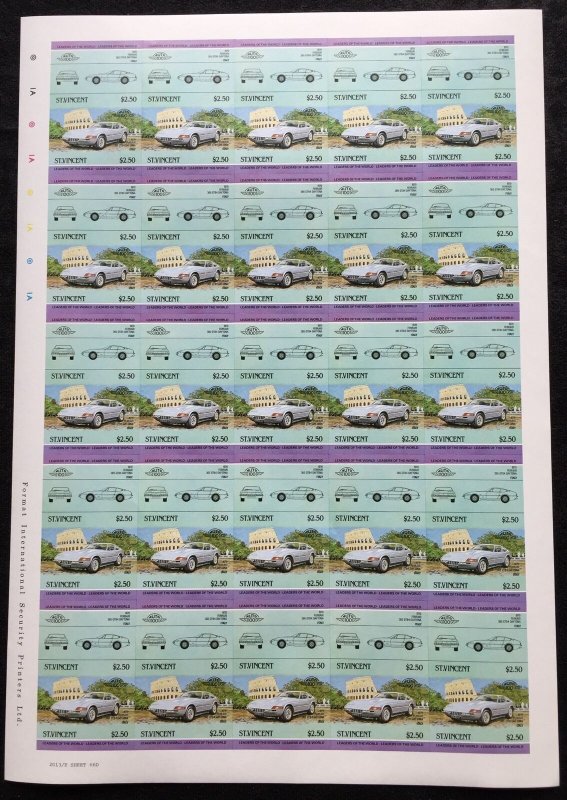 ST VINCENT Cars MNH x 10 Sheets(500 Stamps) BLK01