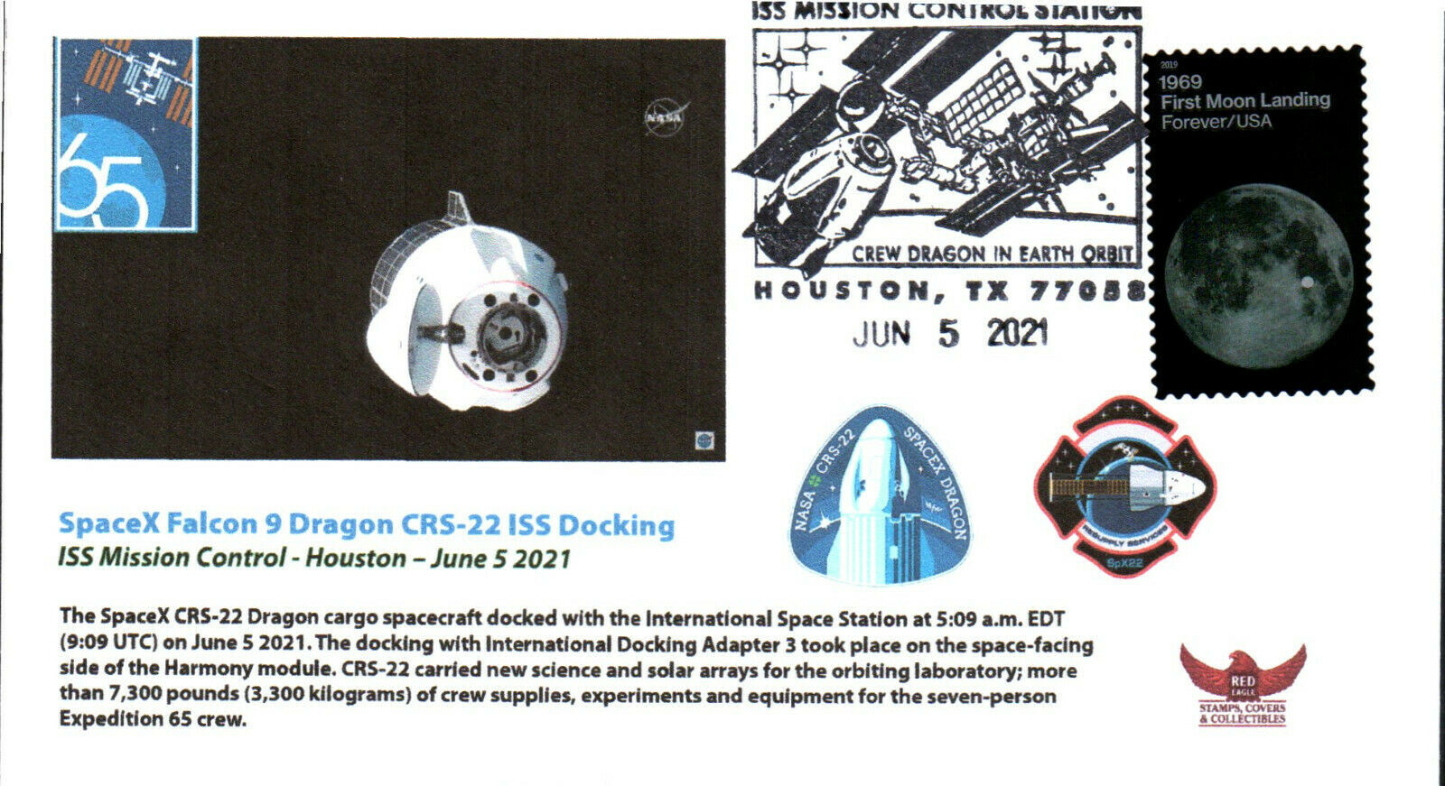 2021 SpaceX Falcon 9 Dragon CRS22 Docking ISS Mission Control Houston