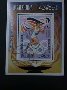 RAS AL KHAIMA- OLYMPIC GAMES-MUNICH'72-CTO- S/S VF-LAST ONE FANCY CANCEL