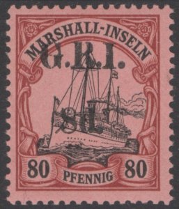 SG 58 New Guinea  1914. 8d on 80pf black & carmine/rose. Very lightly mounted...