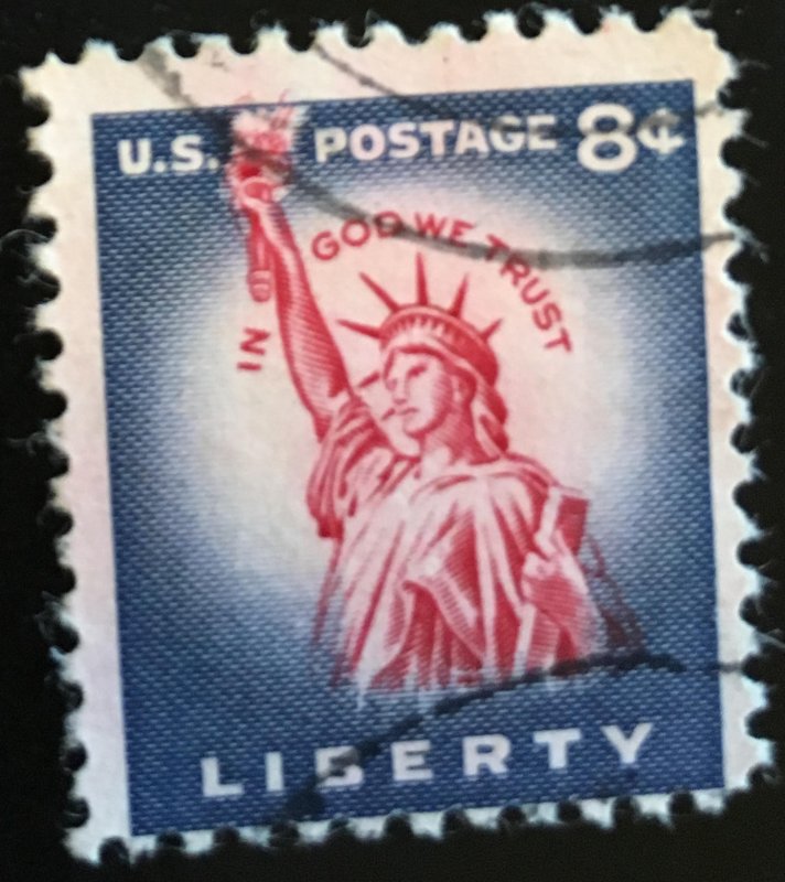 1041 Statue of Liberty, Wet print, Circulated Single, Vic's Stamp Stash