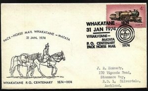 NEW ZEALAND 1974 Whakatane  Pack Horse Mail cover & cancel.................18848 