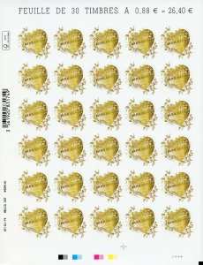 France 2019 MNH Boucheron Hearts 30v S/A M/S I Valentines Heart Shaped Stamps