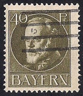 Bavaria #105 40PF Prince Regent Luitpold Stamp used F-VF